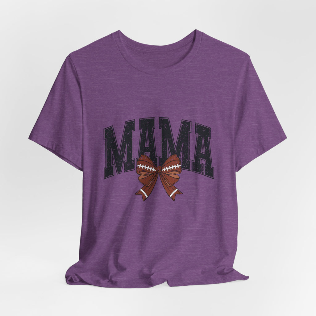 Mama Distressed Football Bow Tee