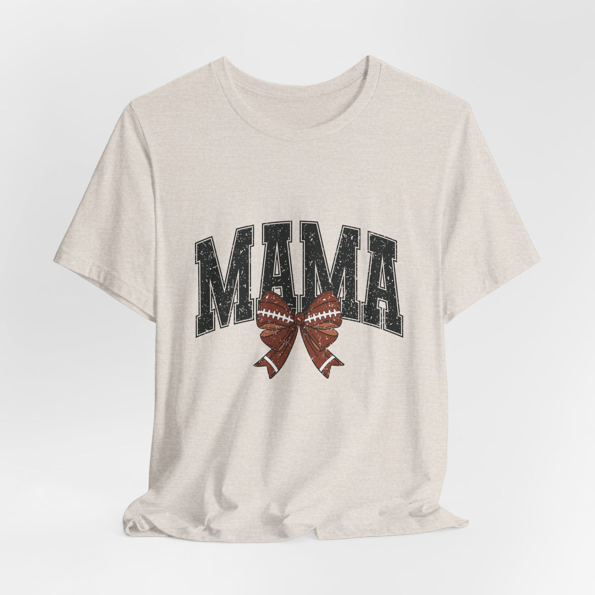 Mama Distressed Football Bow Tee
