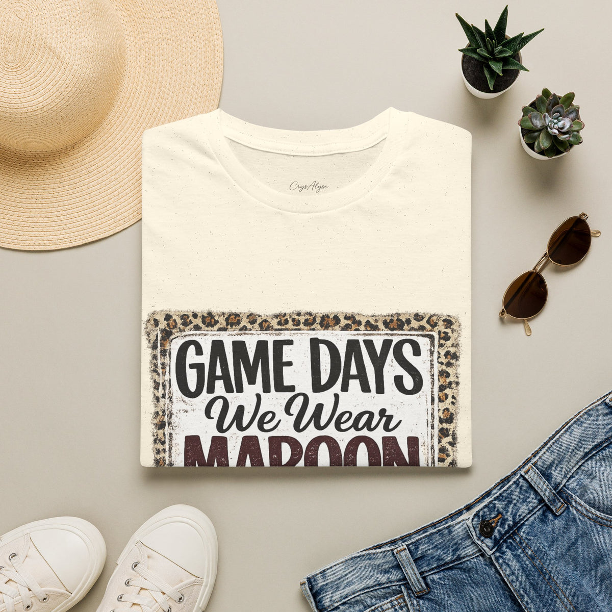We Wear Maroon & White Spirit Tee