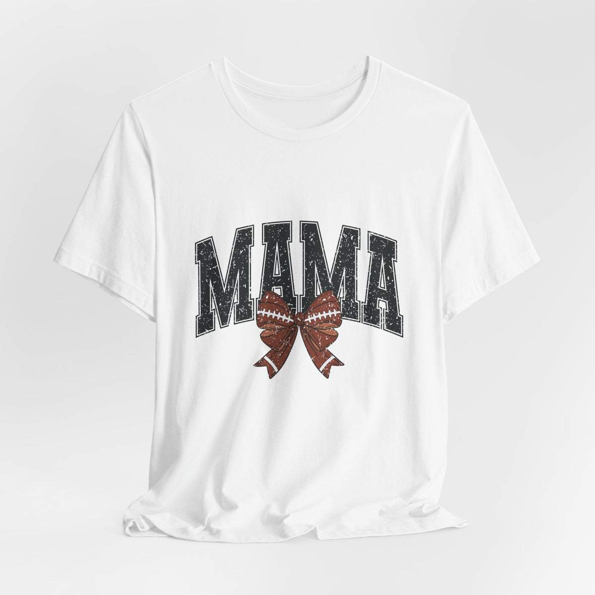 Mama Distressed Football Bow Tee