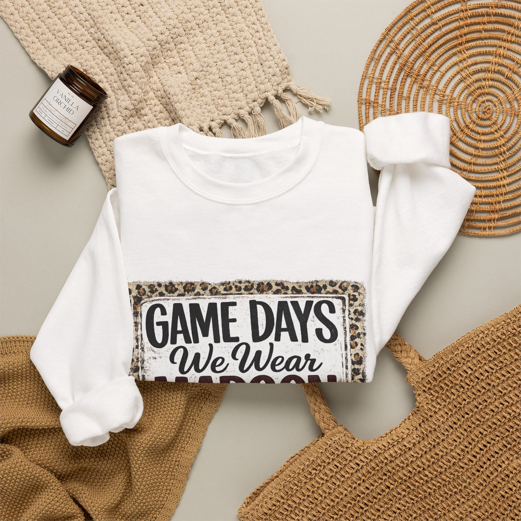 We Wear Maroon & White Spirit Crewneck