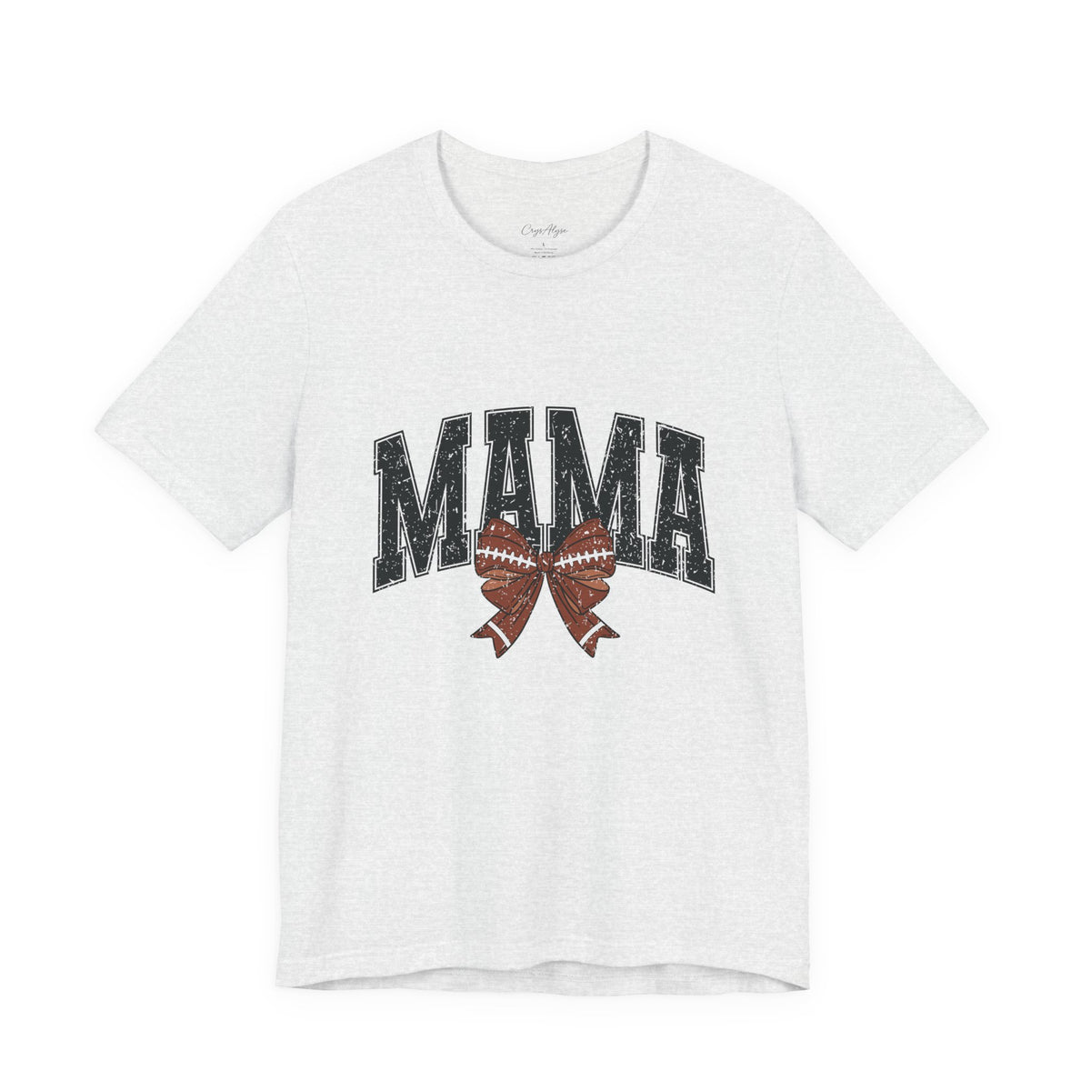 Mama Distressed Football Bow Tee