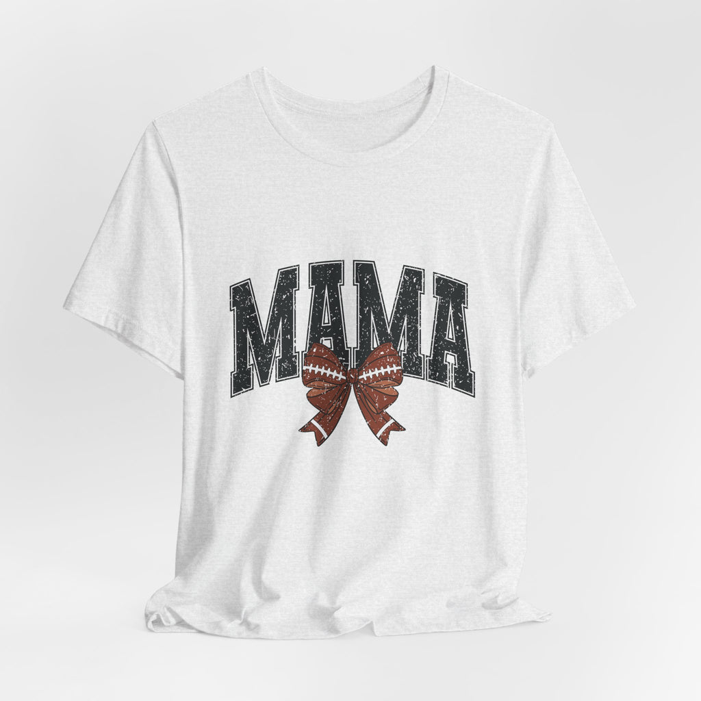 Mama Distressed Football Bow Tee