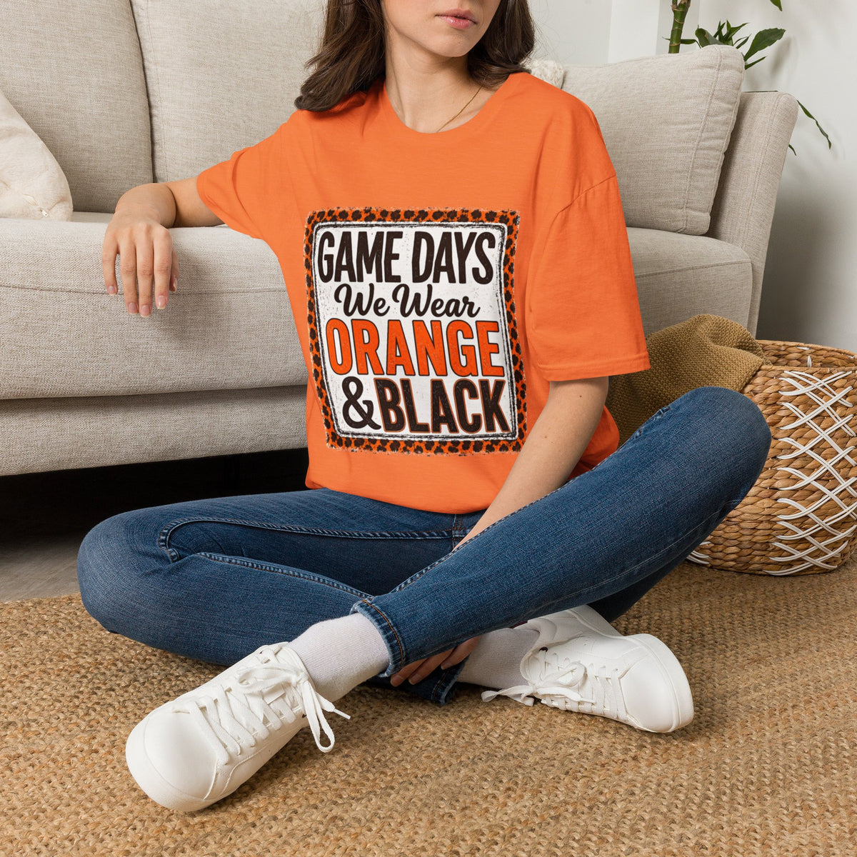 We Wear Orange & Black Spirit Tee