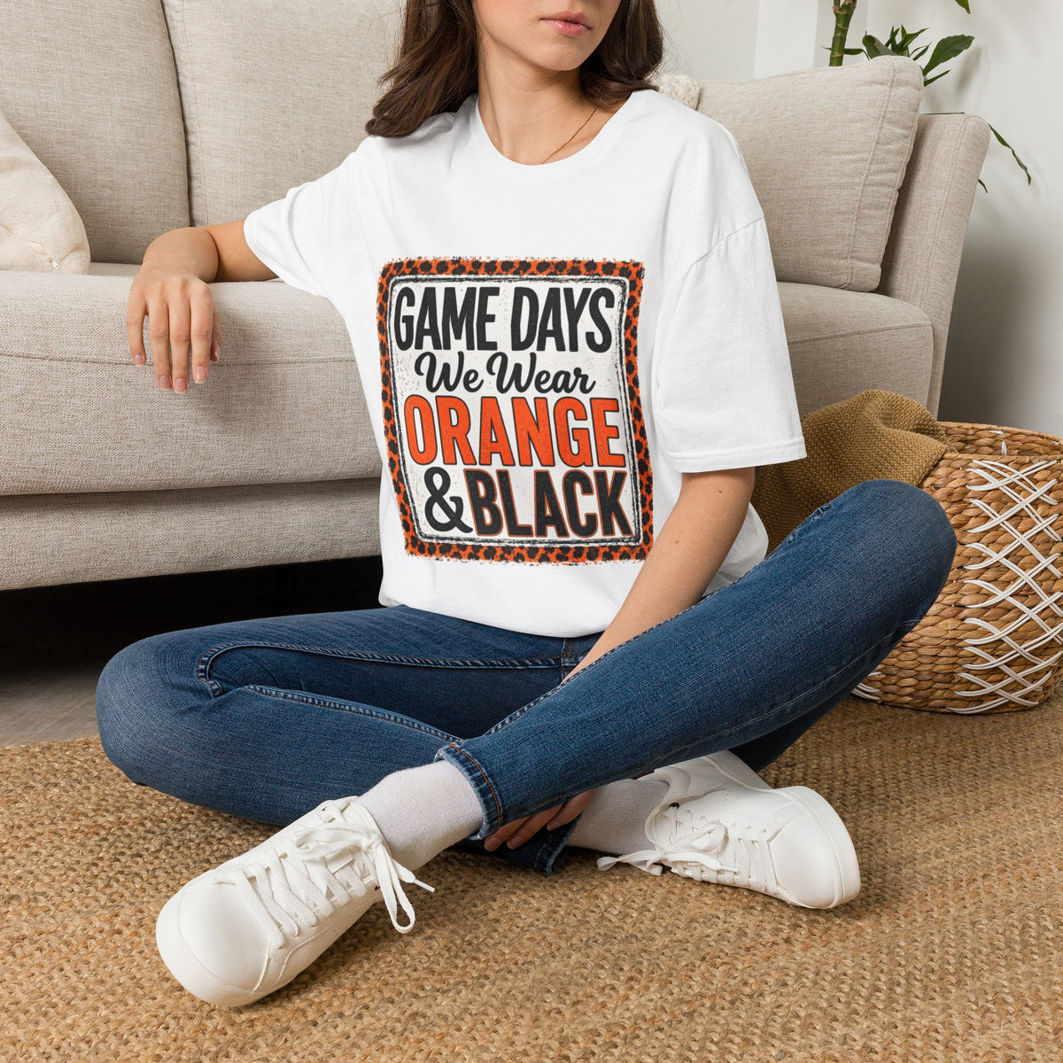 We Wear Orange & Black Spirit Tee