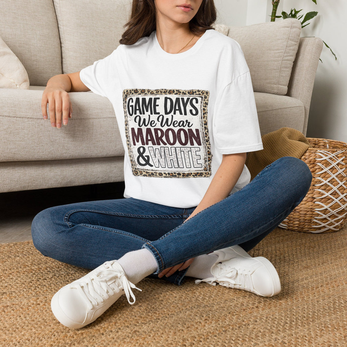 We Wear Maroon & White Spirit Tee
