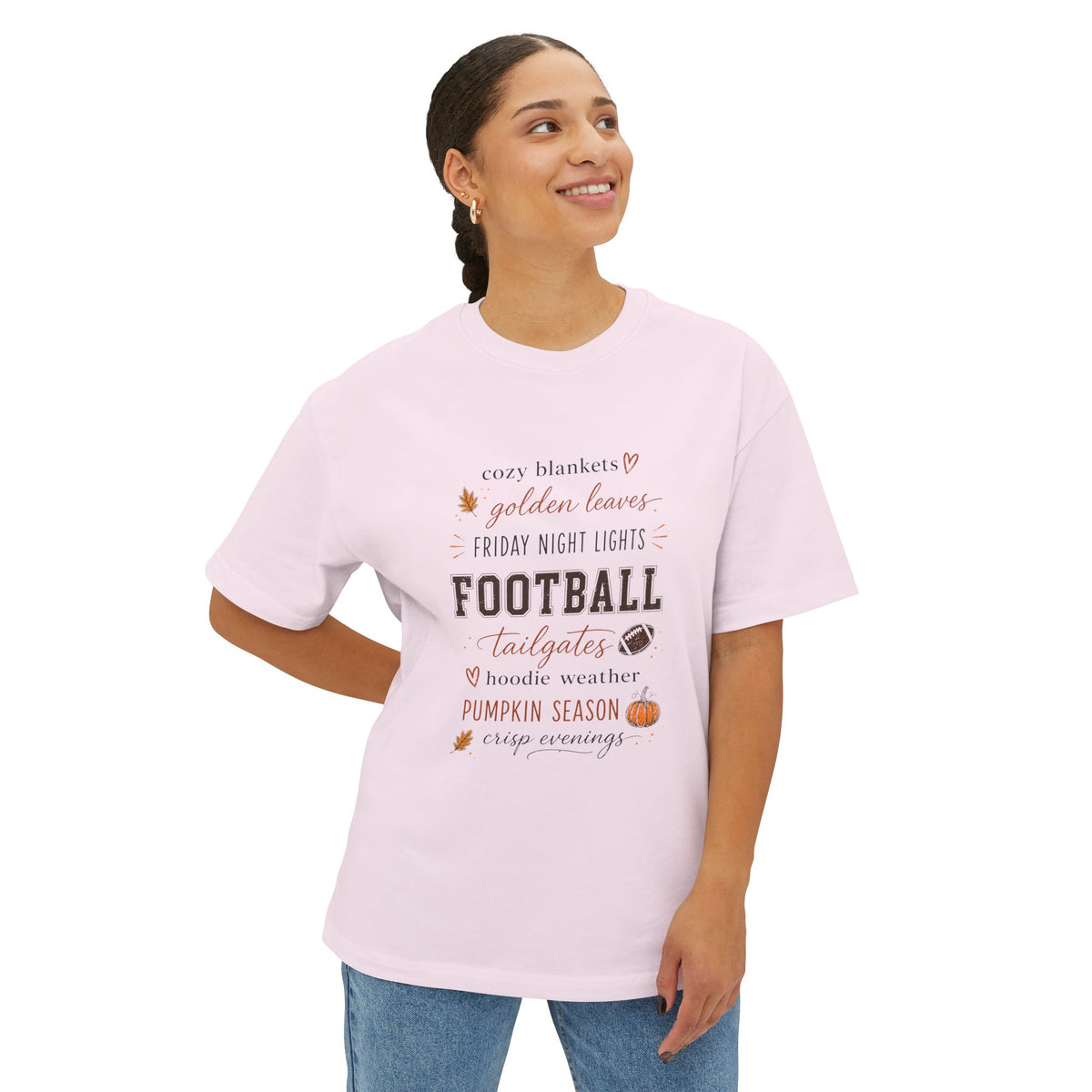 Football and Fall Tee - Cozy Pumpkin Season Graphic Shirt (Fall 2026)