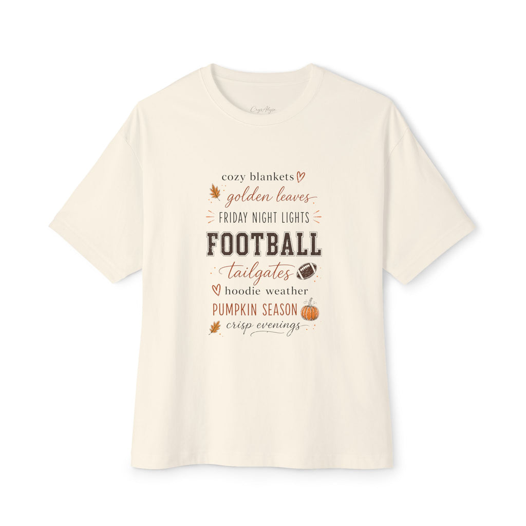Football and Fall Tee - Cozy Pumpkin Season Graphic Shirt (Fall 2026)