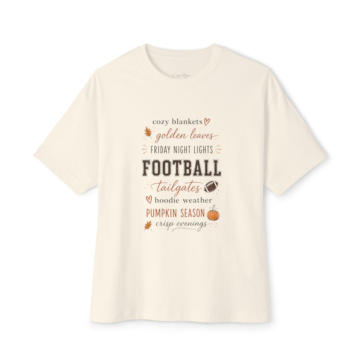 Football and Fall Tee - Cozy Pumpkin Season Graphic Shirt (Fall 2026)