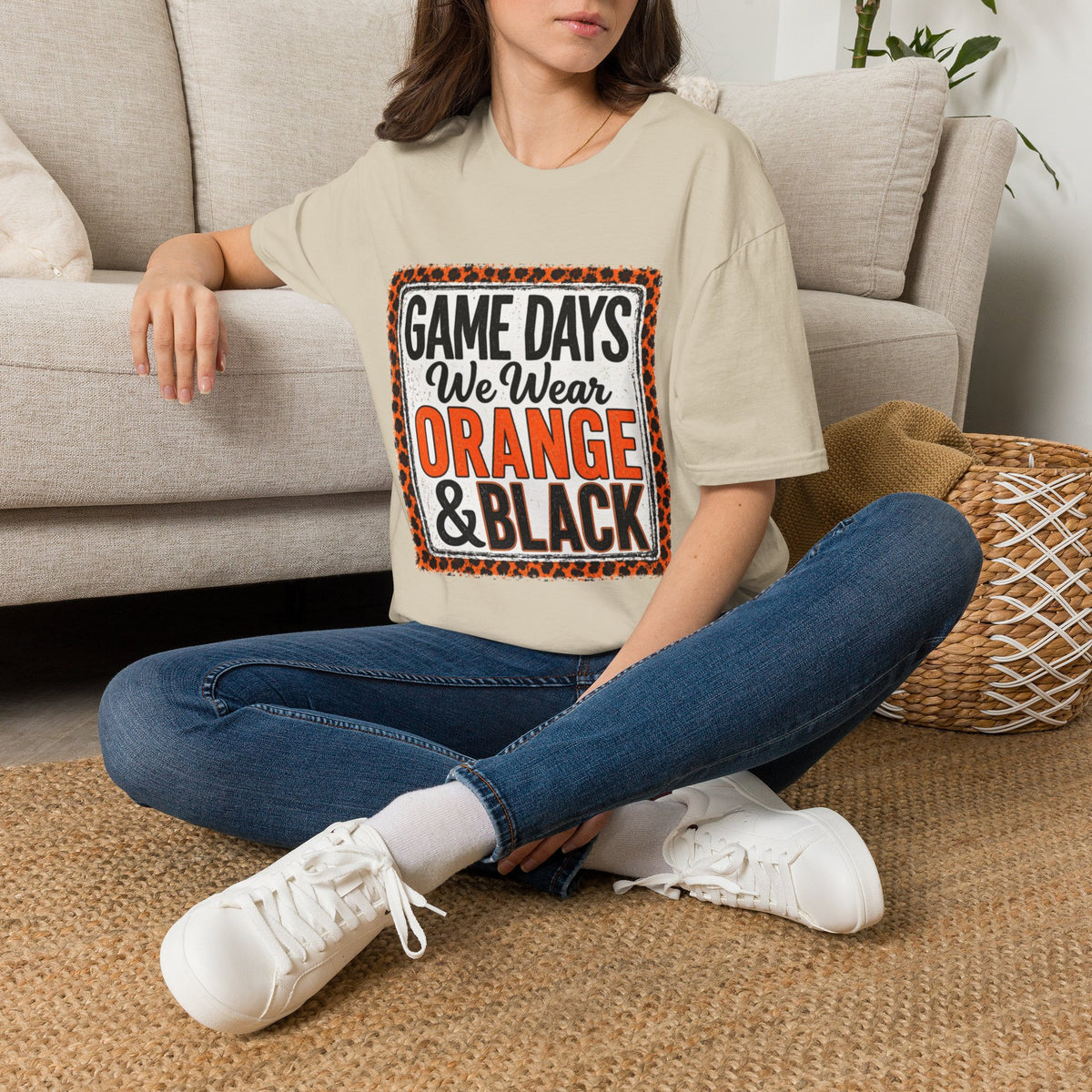 We Wear Orange & Black Spirit Tee