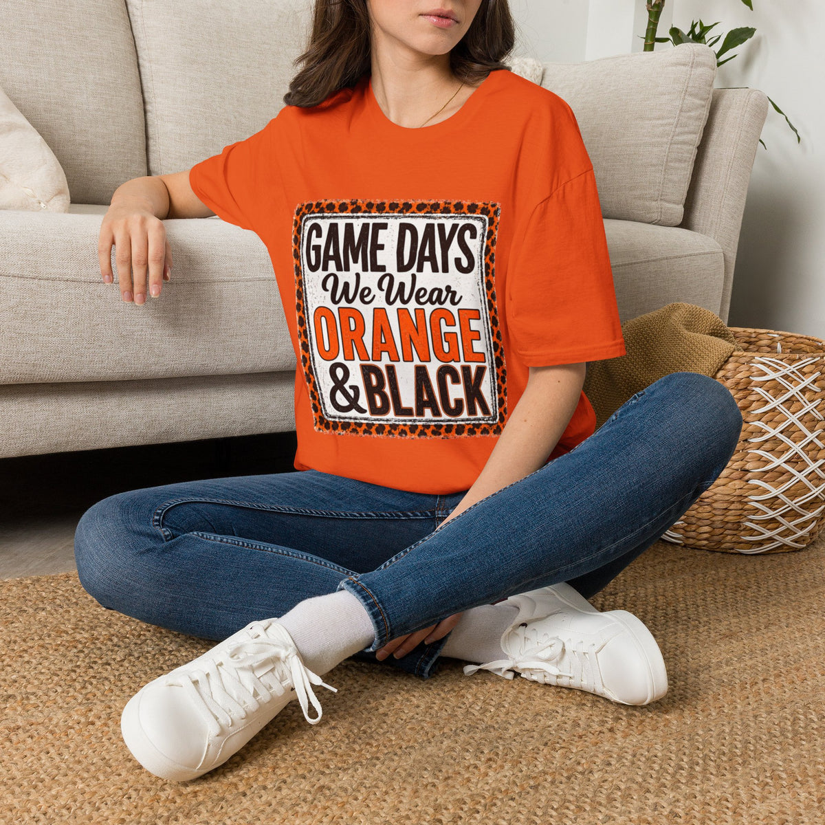 We Wear Orange & Black Spirit Tee