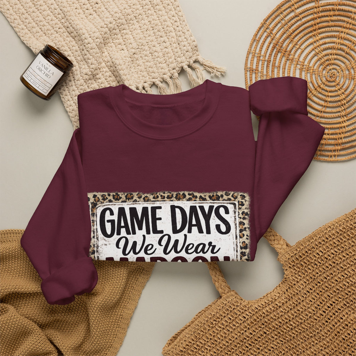 We Wear Maroon & White Spirit Crewneck