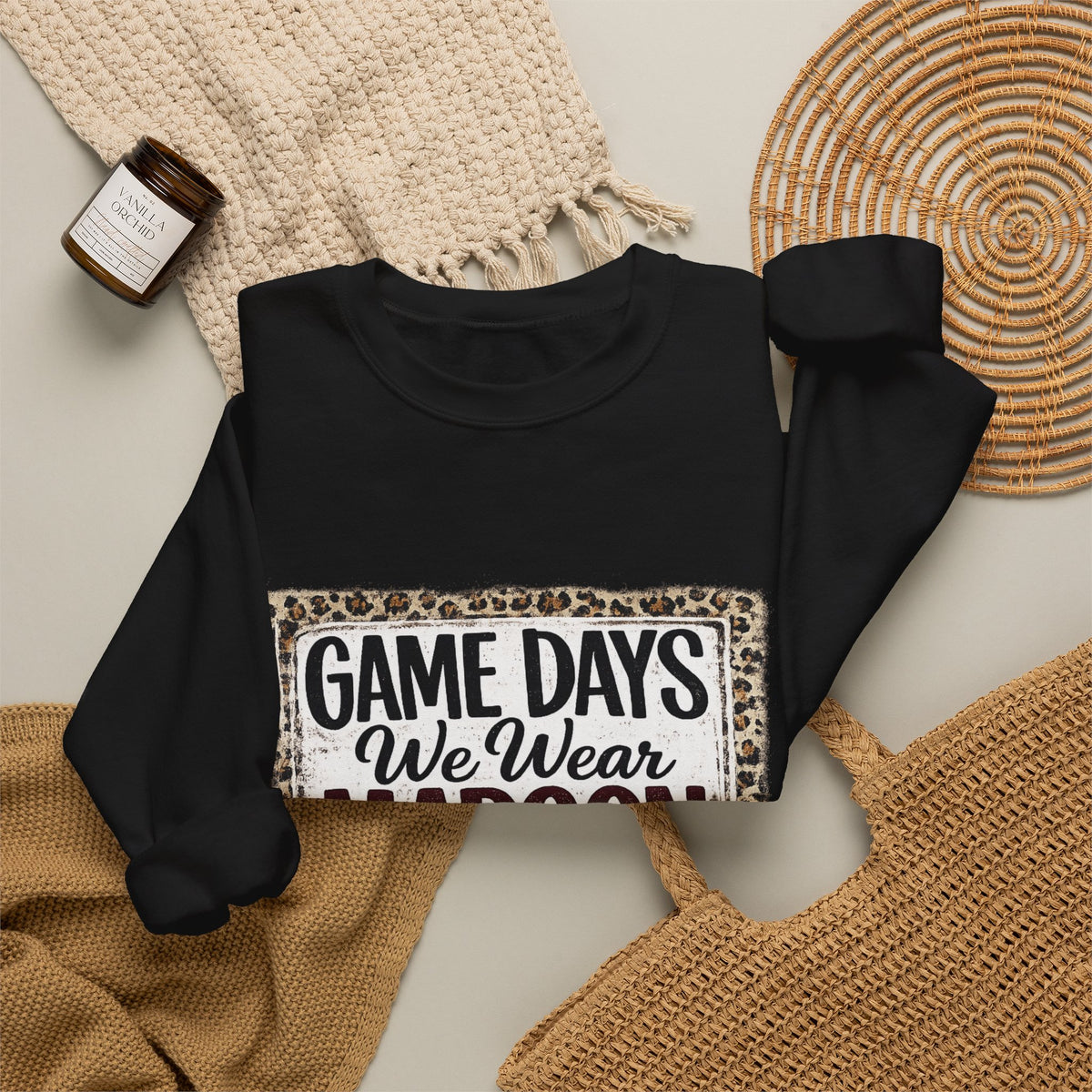 We Wear Maroon & White Spirit Crewneck
