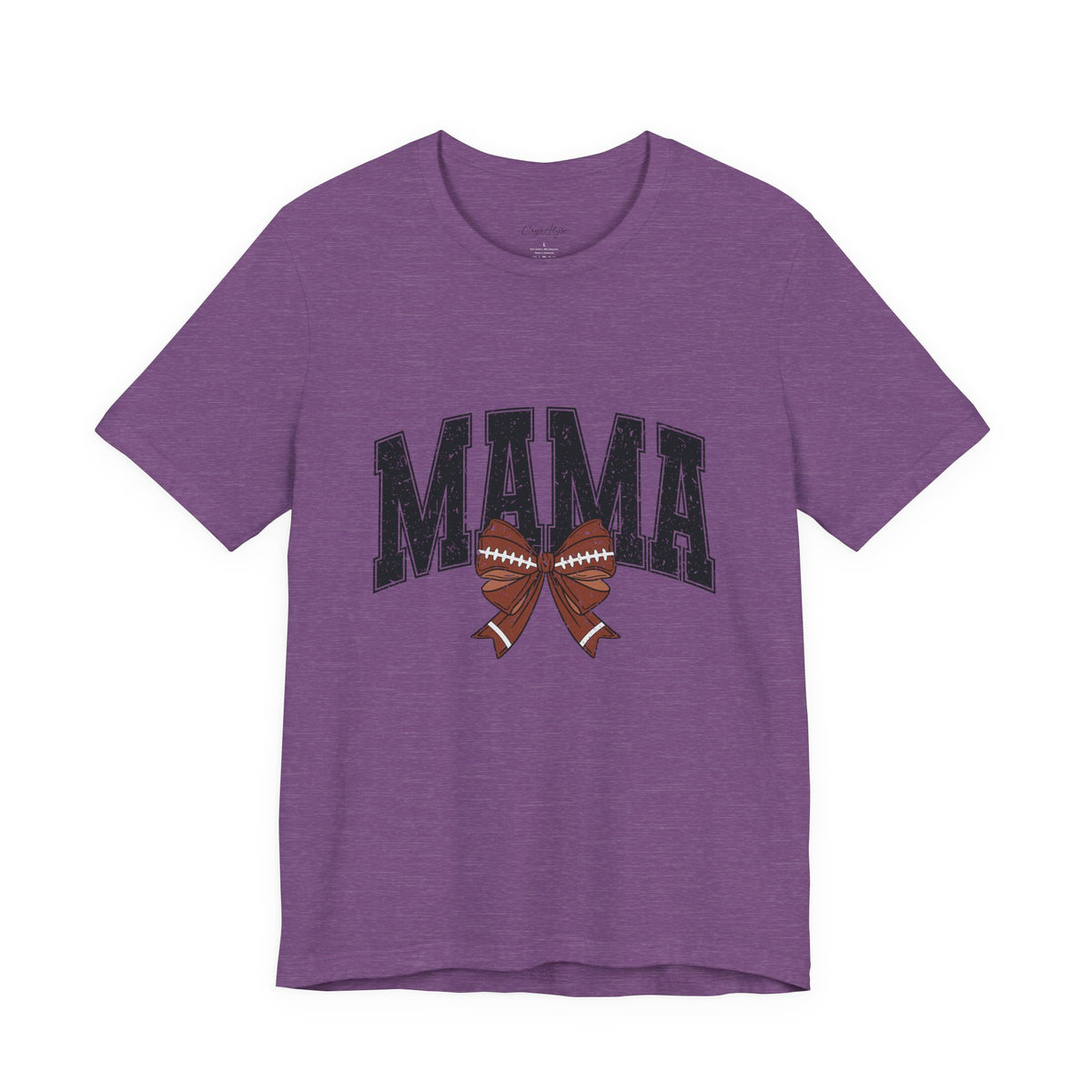 Mama Distressed Football Bow Tee