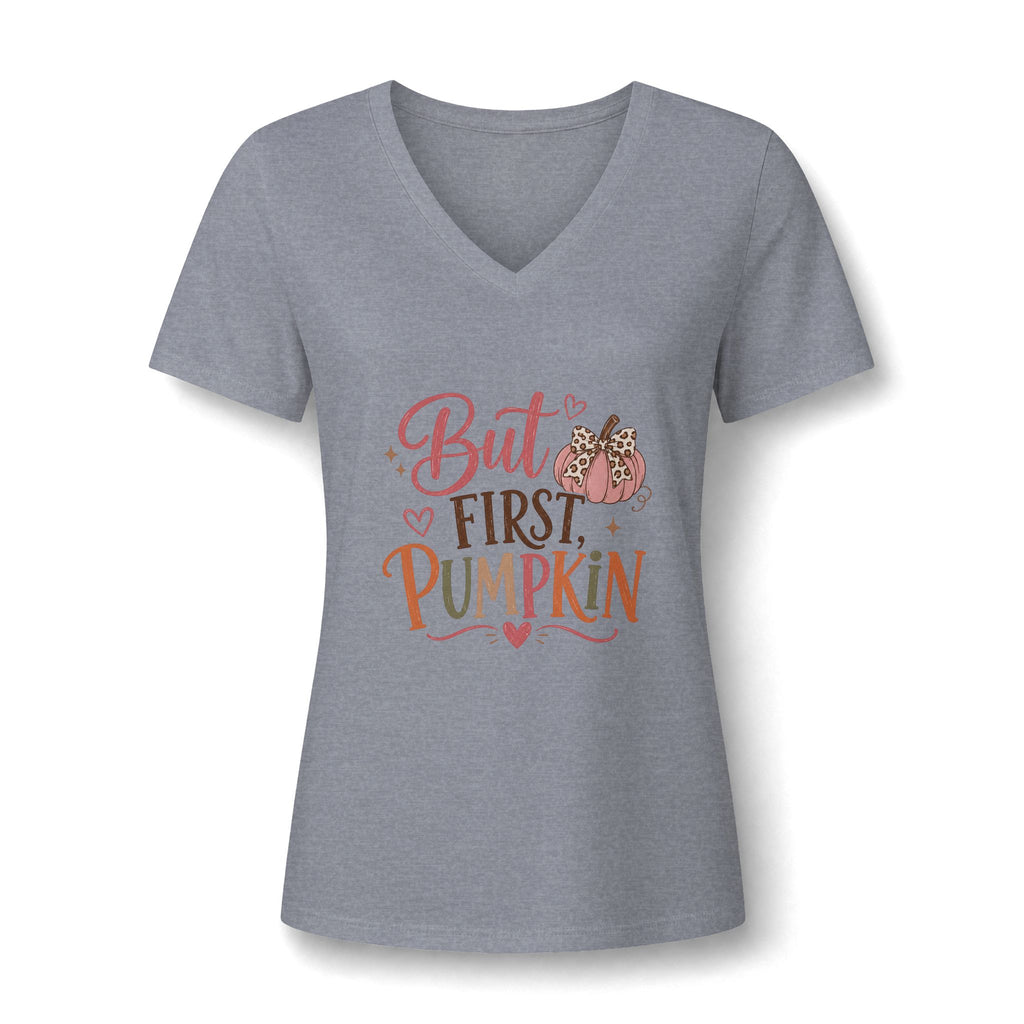 But First, Pumpkin V-Neck Tee