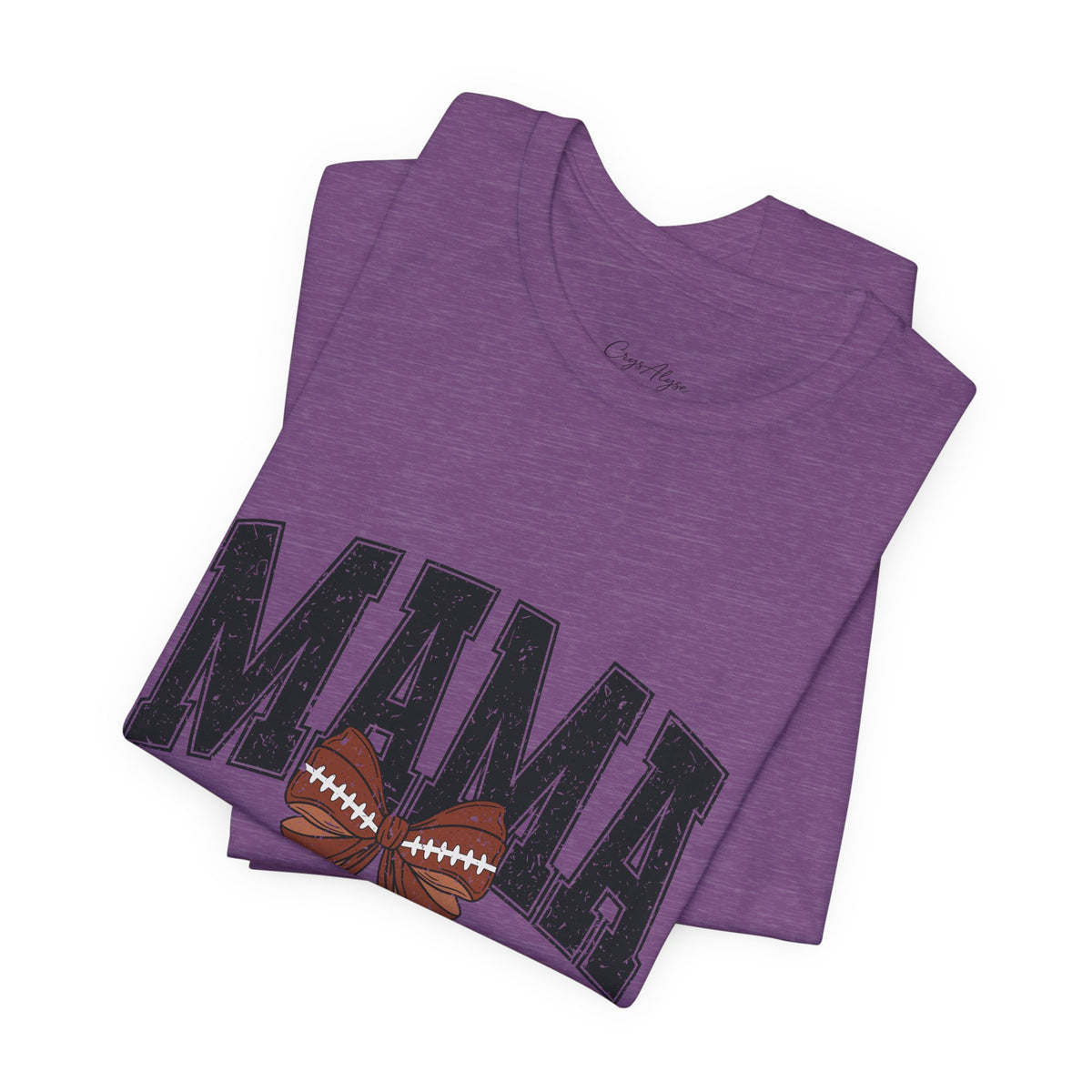 Mama Distressed Football Bow Tee
