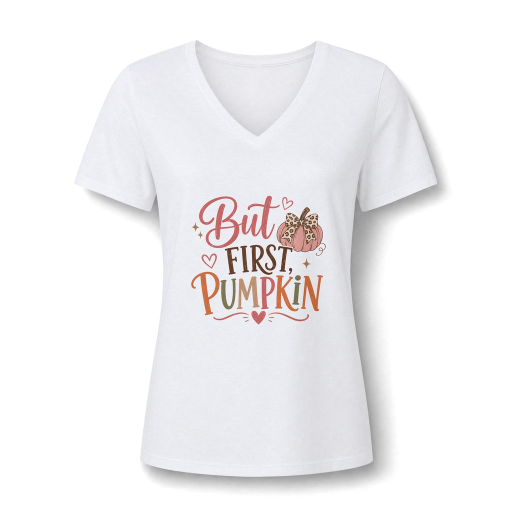 But First, Pumpkin V-Neck Tee